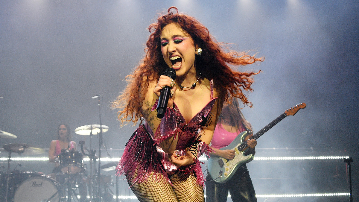 LONDON, ENGLAND - SEPTEMBER 21: Chappell Roan performs during her 'Midwest Princess Tour' at the Brixton Academy on September 21, 2024 in London, England. (Photo by Jim Dyson/Getty Images)