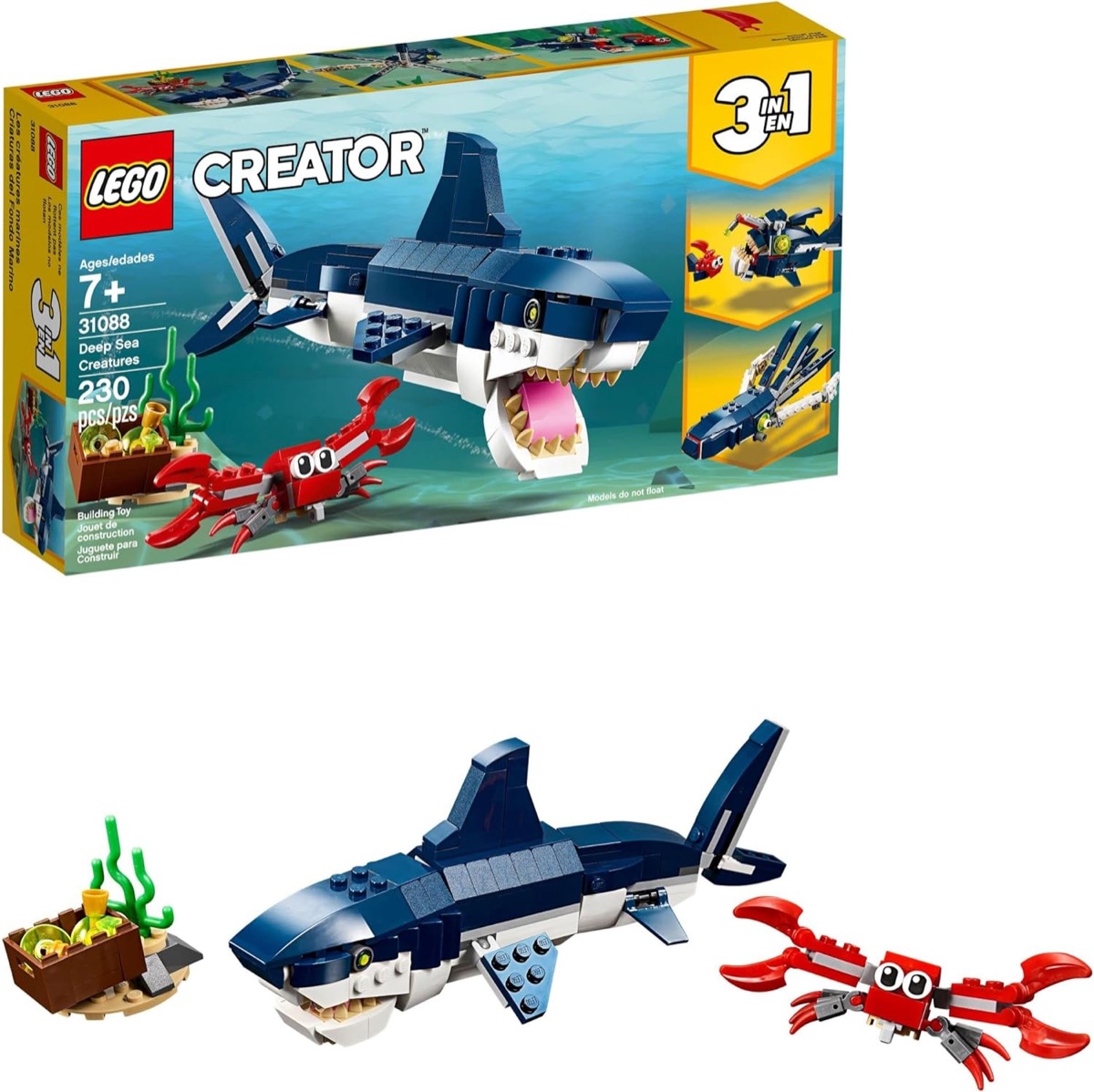 A Deep Sea Creatures Lego set featuring a shark