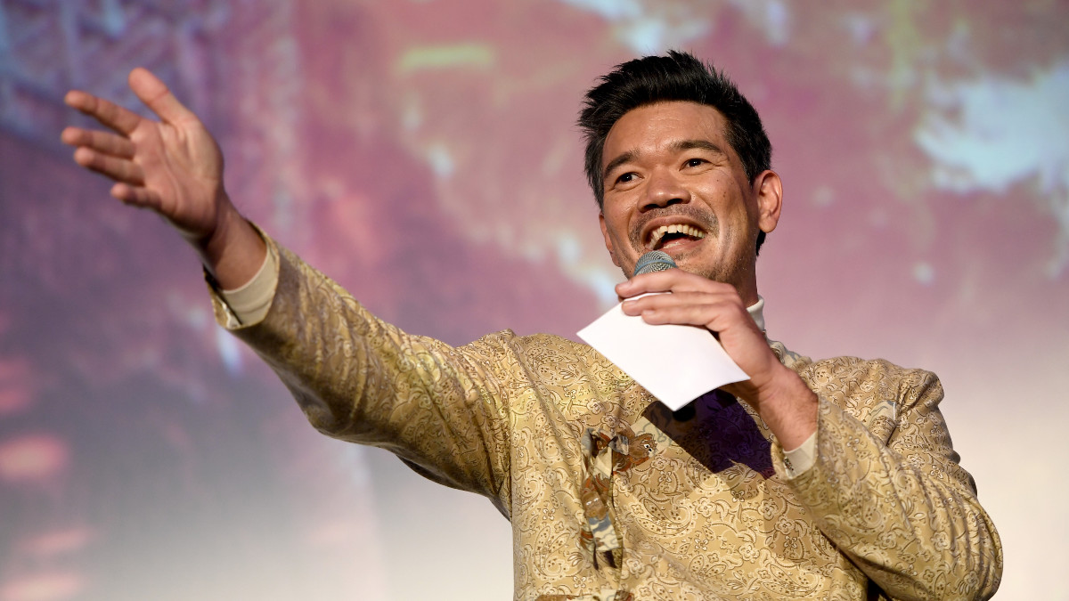 LONDON, ENGLAND - AUGUST 26: Director Destin Daniel Cretton on stage at the "Shang-Chi and the Legend of the Ten Rings" UK Gala Screening at Curzon Cinema Mayfair on August 26, 2021 in London, England.