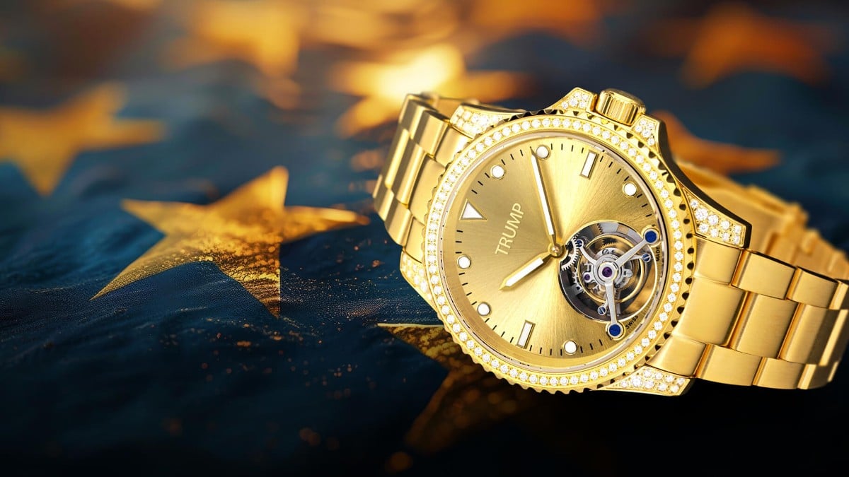 A gold-colored watch from the Official Trump Watch Collection