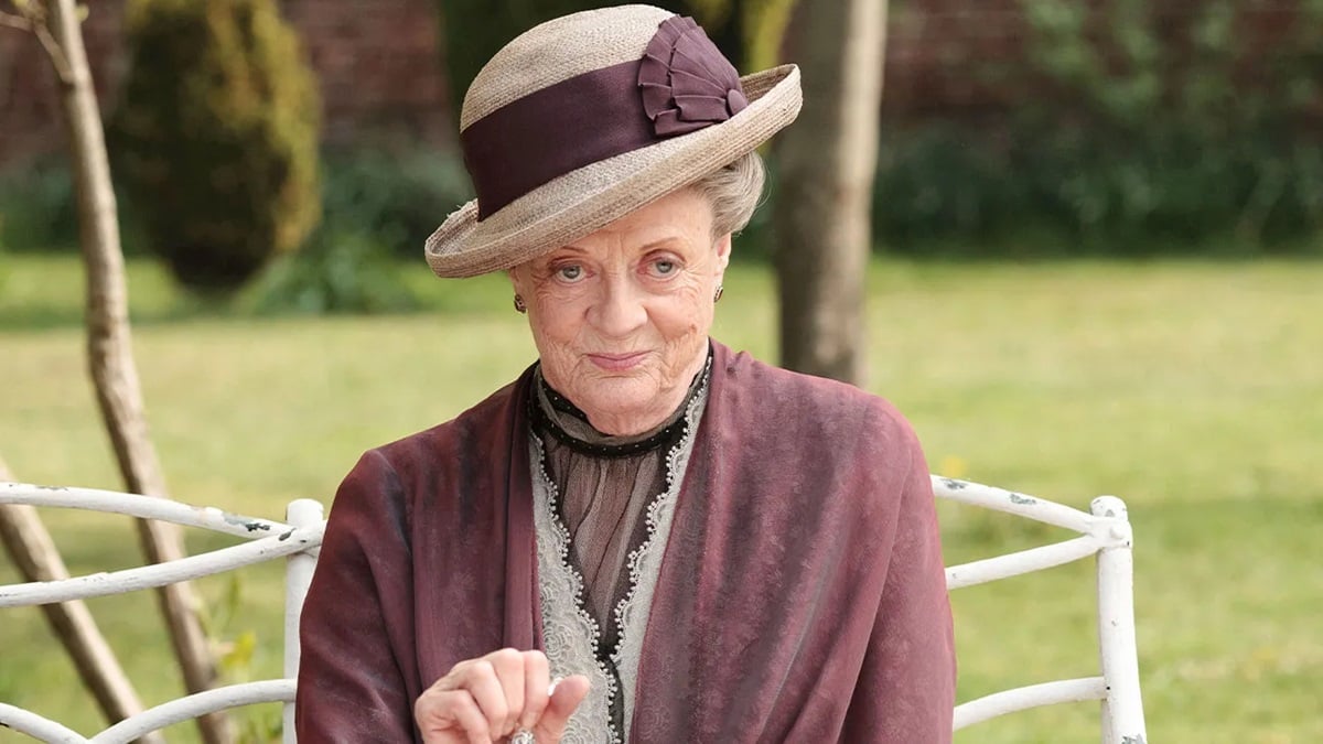 Violet Crawley looks mischievous