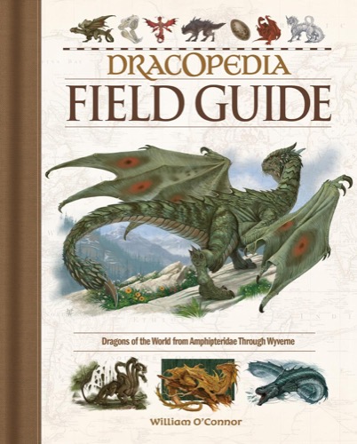 Cover art for "Dracopedia Field Guide" featuring a green dragon