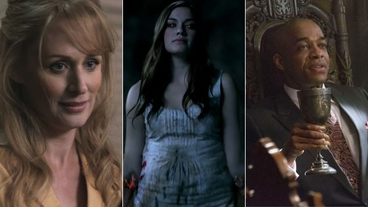 Left: Samantha Smith as waitress Eve, Center: Julia Maxwell as Eve. Right: Rick Worthy as Alpha Vampire in Supernatural