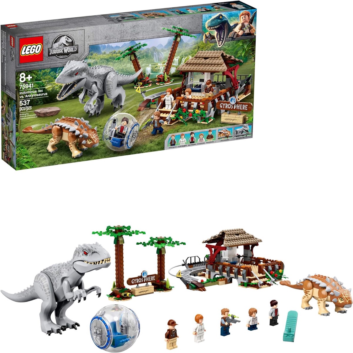 The Indominus rex vs. Ankylosaurus LEGO set from "Jurassic World" 