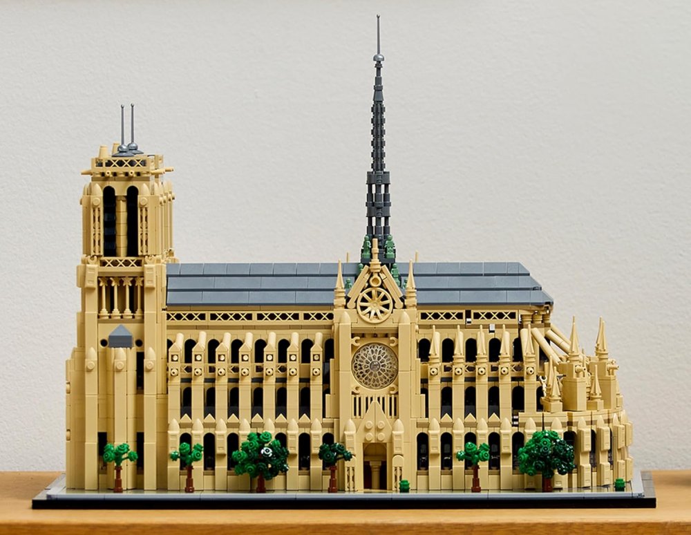 LEGO Notre Dame on a shelf