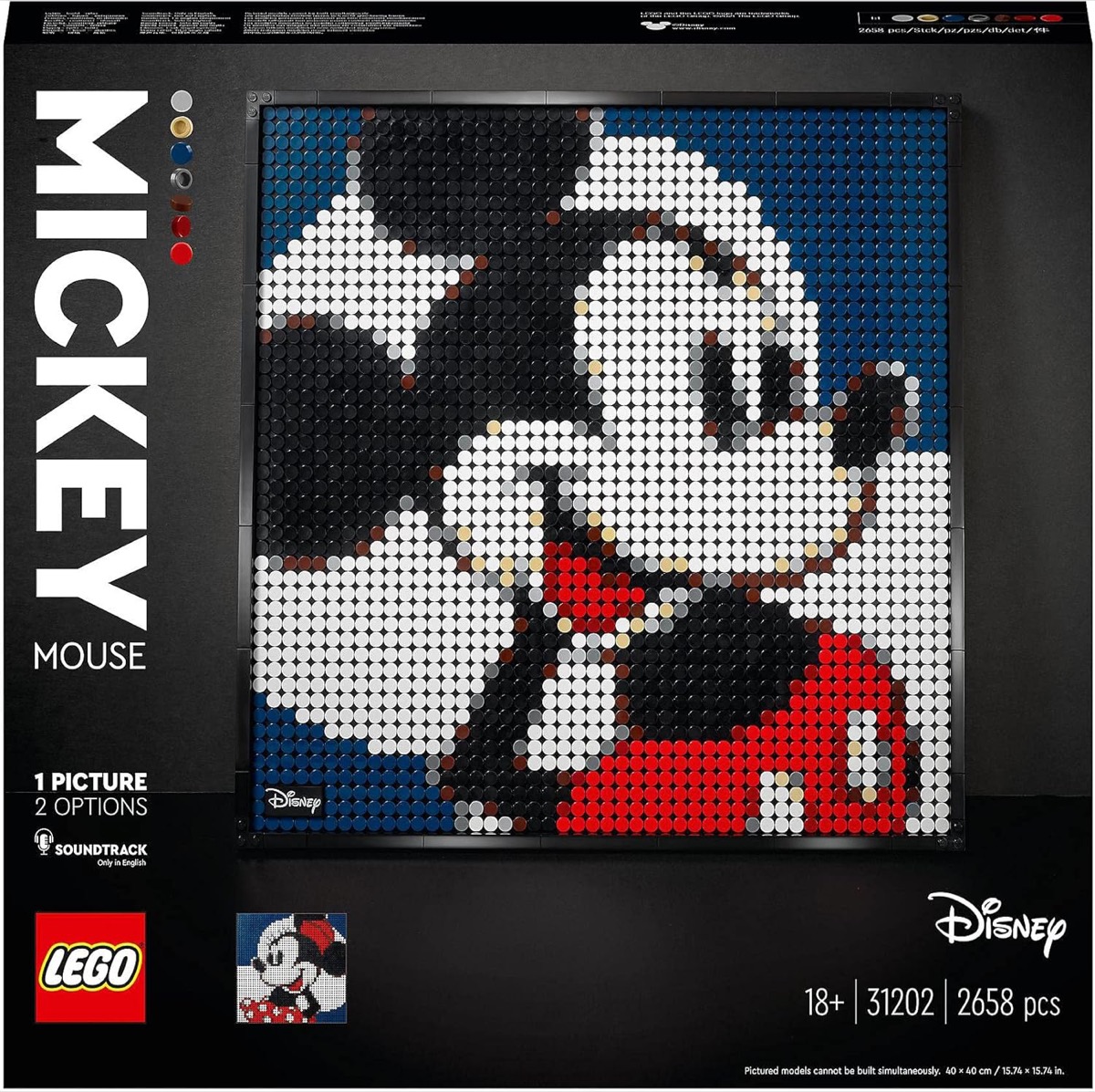 A Lego painting of Mickey Mouse