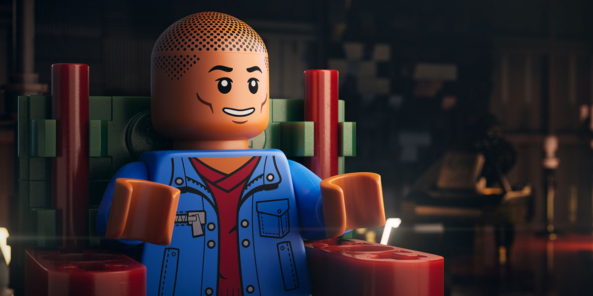 Pharrell Williams' LEGO character in Piece by Piece