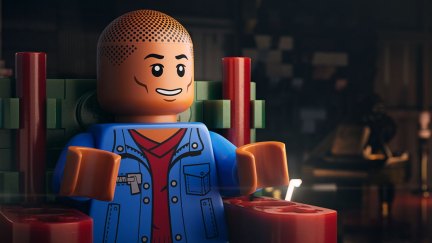 Pharrell Williams' LEGO character in Piece by Piece