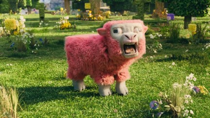 Pink sheep from Minecraft Movie