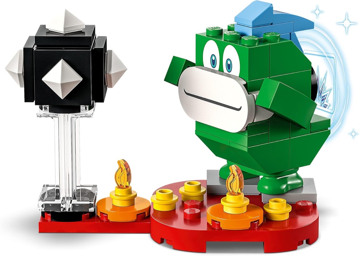 A LEGO minifigure of Spike from "Super Mario"