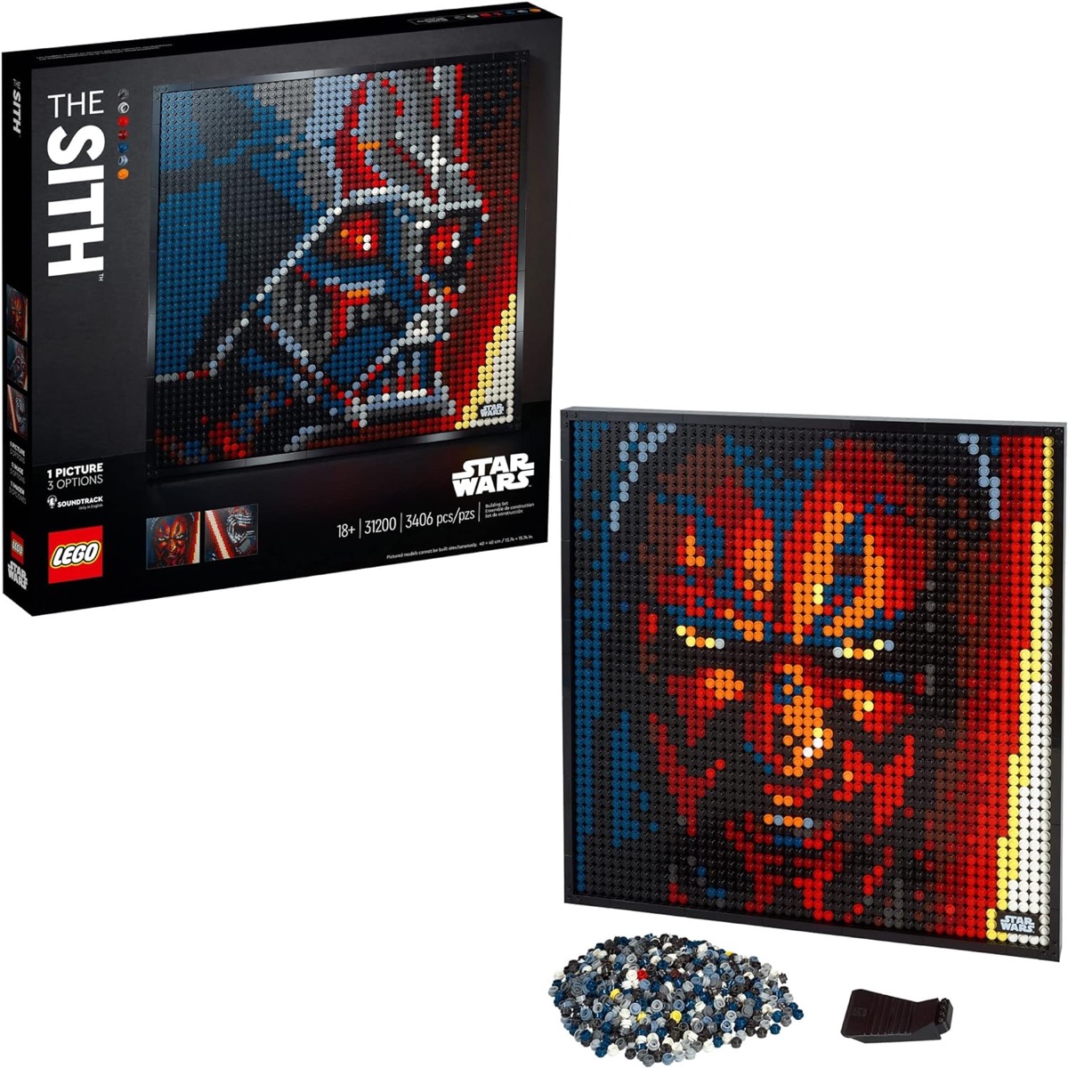 A Lego set featuring The Sith from "Star Wars" as paintings 