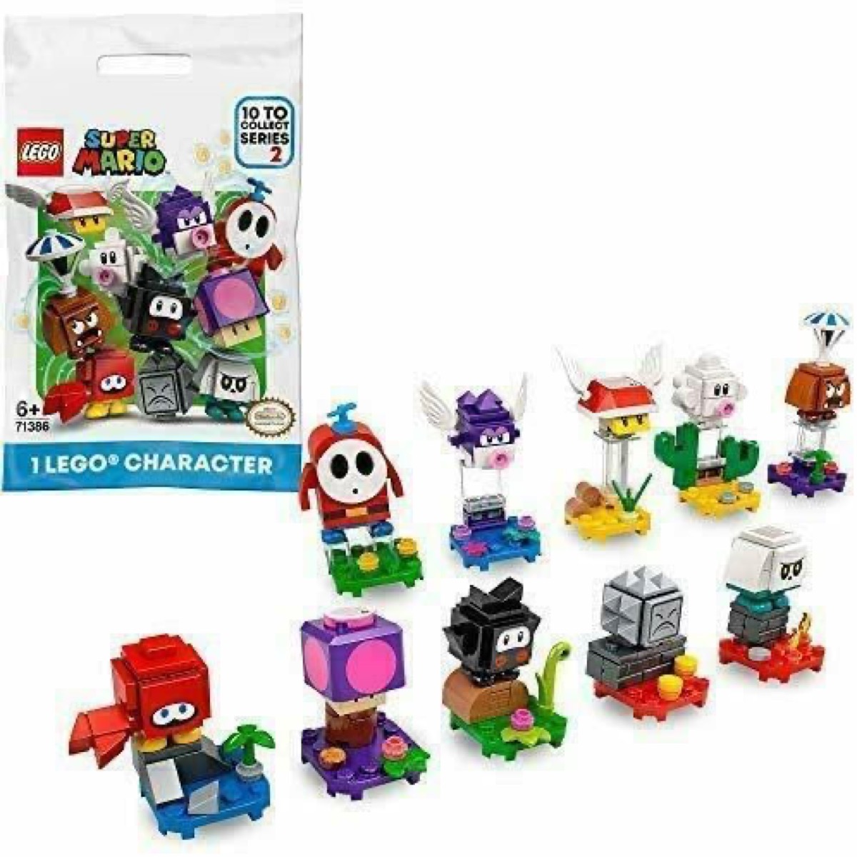 A collection of minifigures from the Super Mario Character Packs – Series 2