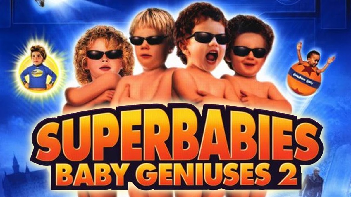 A group of sunglasses wearing babies stand together in "Superbabies- Baby Geniuses 2"