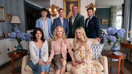 The Winbury family poses for a photo in The Perfect Couple on Netflix