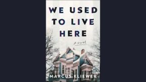 An old house pictured under a gray sky for the cover of 'We Used To Live Here' by Marcus Kliewer