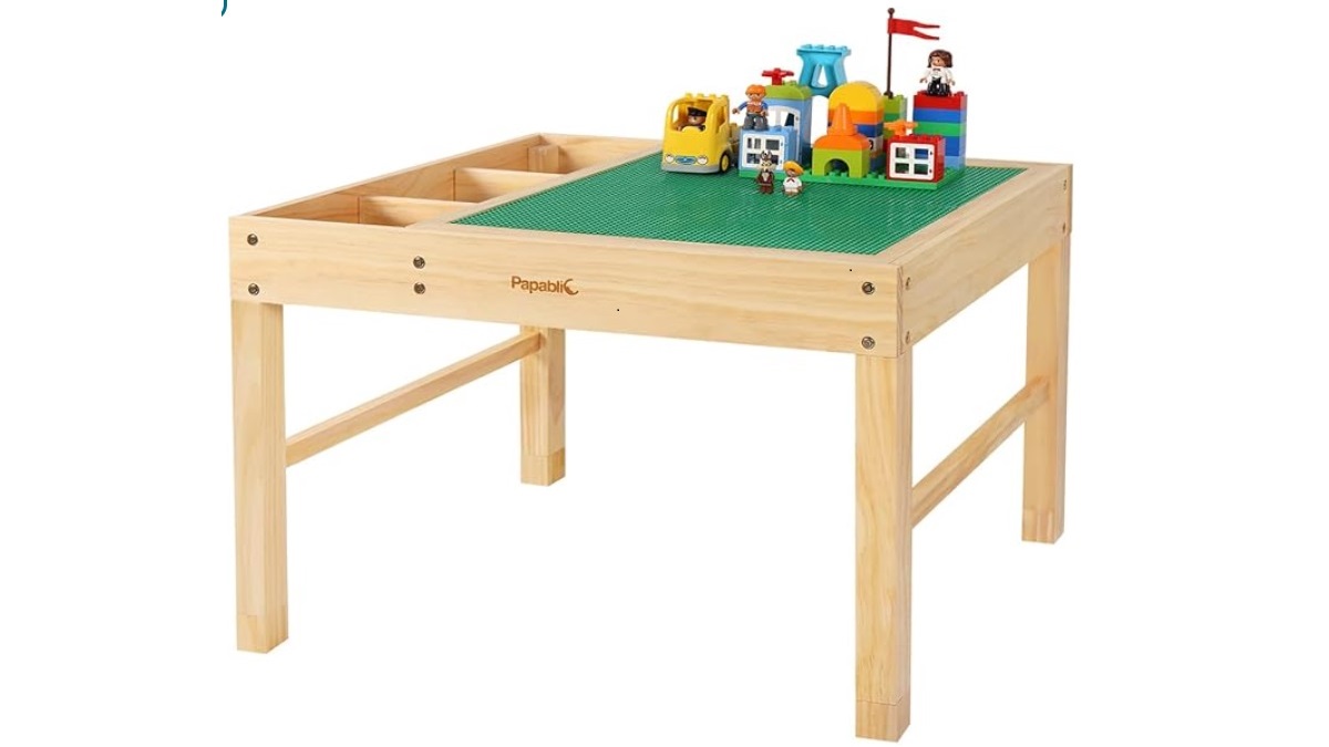 Papablic 2 in 1 Kid Activity Table for LEGO building. 