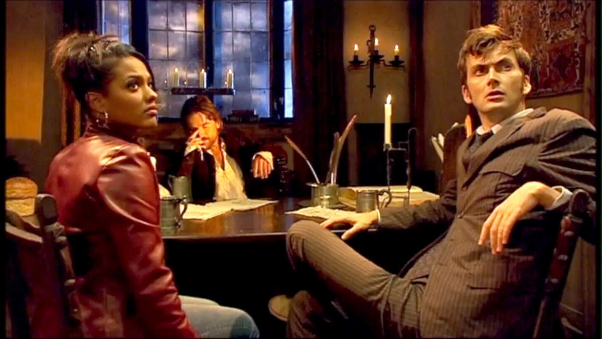 doctor and shakespeare sitting with martha jones