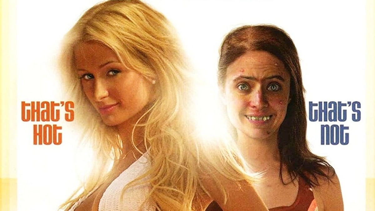 Two women are pictured for promo art for "The Hottie and the Nottie" 