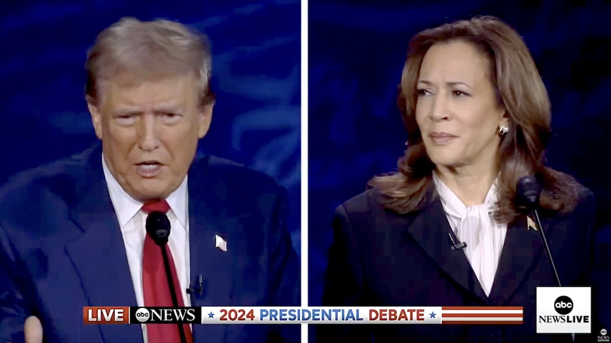 Kamala Harris gives Donald Trump a weird look as they debate.