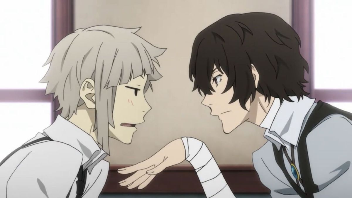 L-R: Atsushi Nakajima and Osamu Dazai from 'Bungo Stray Dogs'