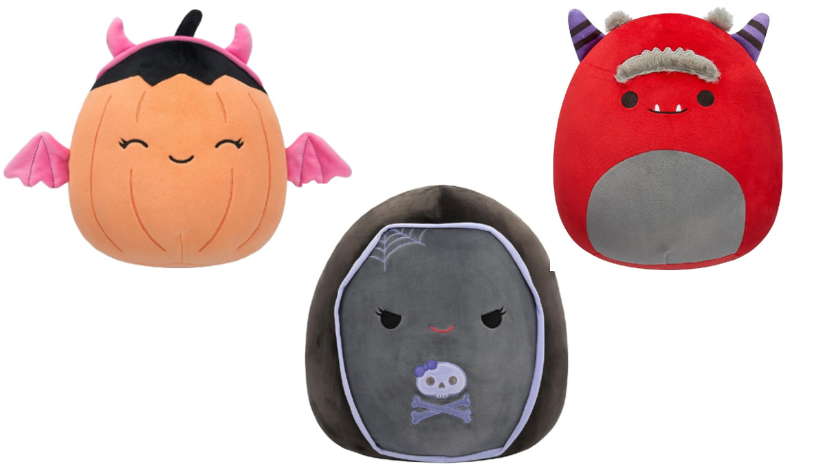 Composite image of three Halloween Squishmallows