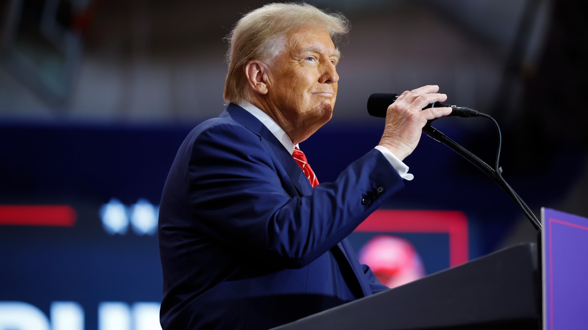 Donald Trump speaks at a rally in North Carolina