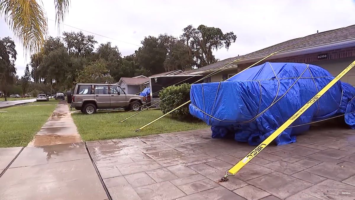 Florida Man Pedro Casares straps house down with custom-made straps and hooks from Idaho