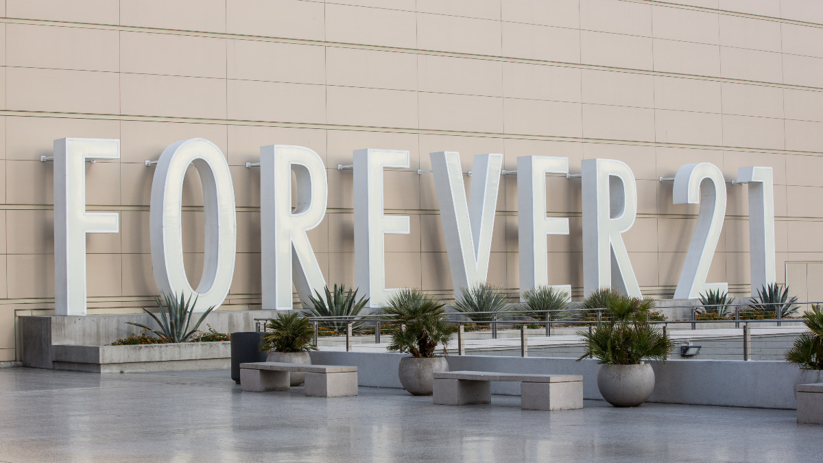 LAS VEGAS, NV - MAY 8: The entrance to the Forever 21 store at the Fashion Show Shopping Mall is viewed on May 8, 2019 in Las Vegas, Nevada. As temperatures begin to heat up, millions of visitors from all over the world flock to this desert city to participate in a convention, and enjoy the live shows, the food, the gambling, and people watching. (Photo by George Rose/Getty Images)