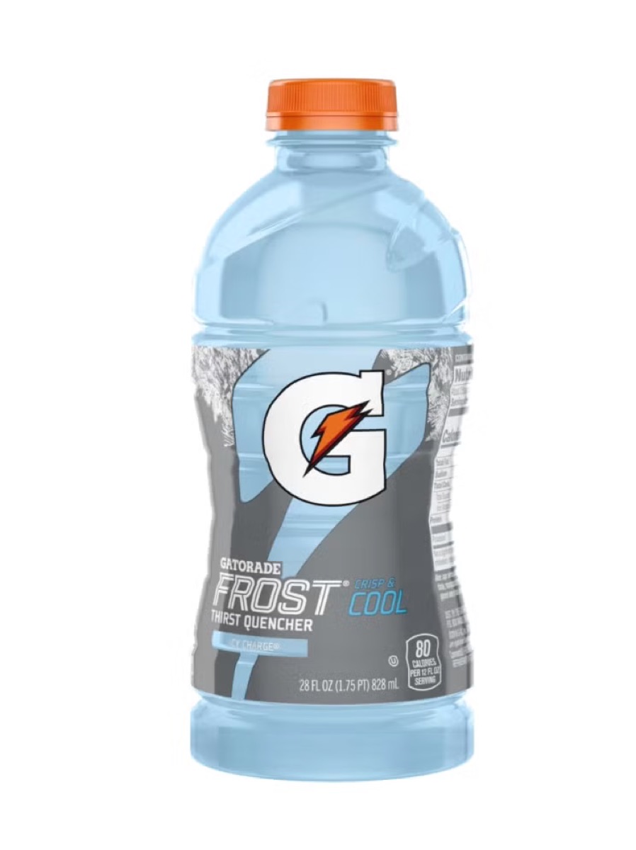 A bottle of Frost Icy Charge Gatorade