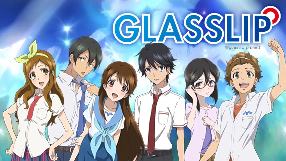 The cast of "Glasslip" smiles together in promo art