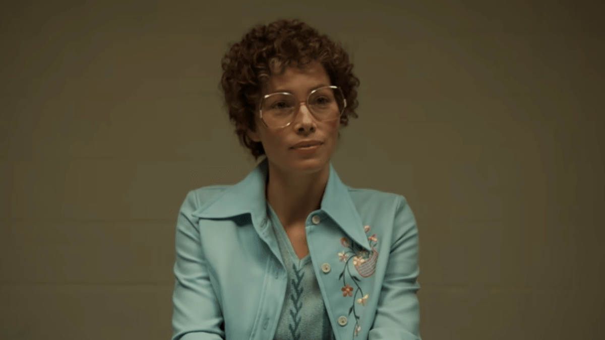 Jessica Biel as Candy Montgomery in the Hulu series Candy