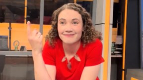 A still of meteorologist Katie Nickolaou in one of her TikTok videos