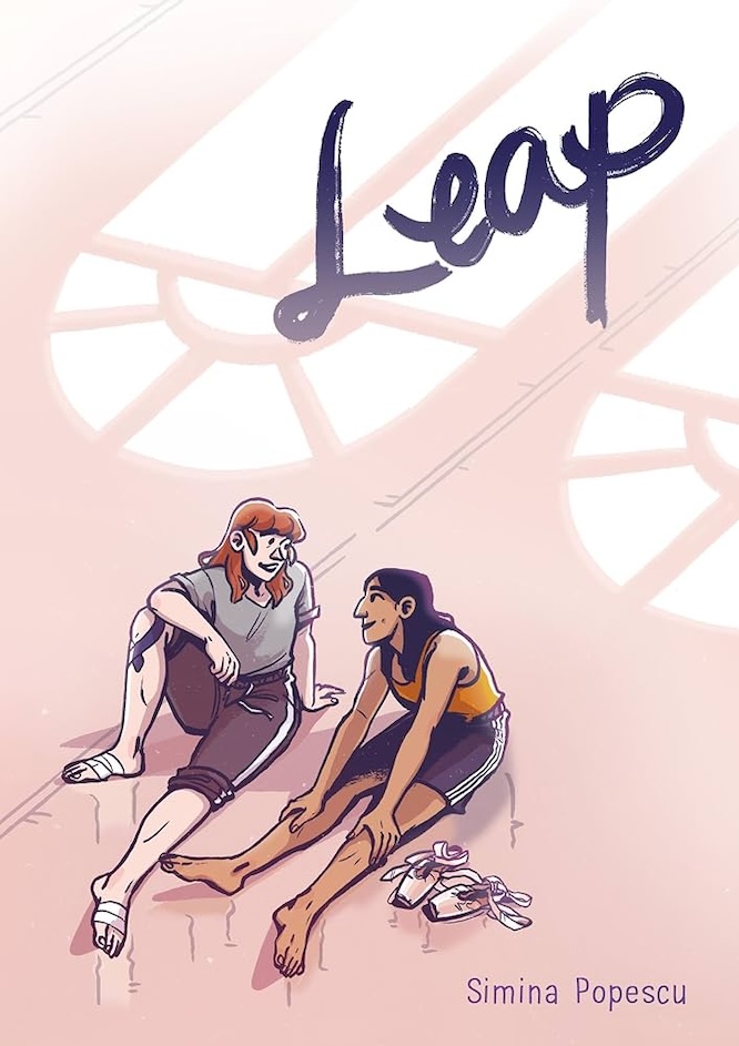 "Leap" cover art showing two dancers talking in a dance studio