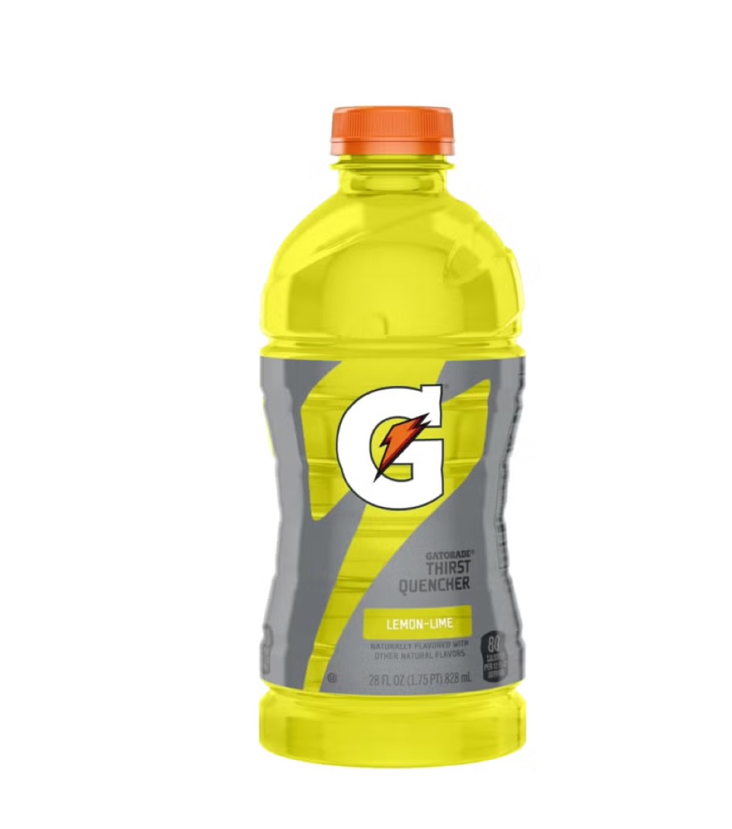 A bottle of Lemon Lime Gatorade