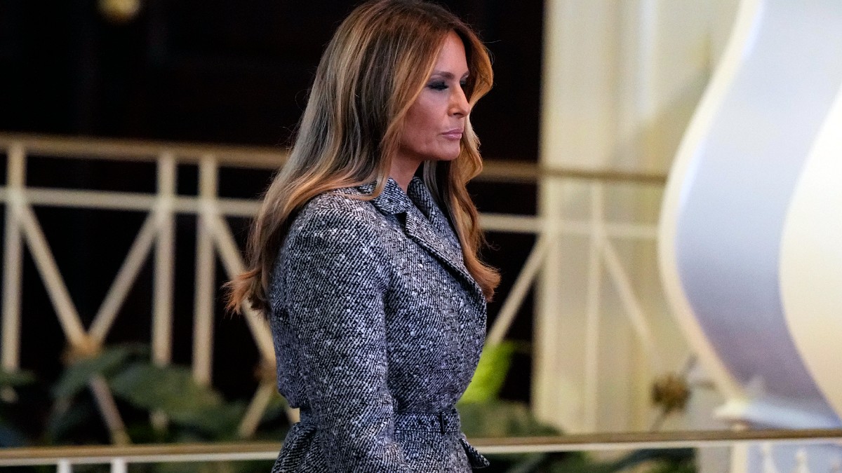 Melania Trump arrives for a memorial service at Glenn Memorial United Methodist Church