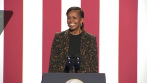 Former first lady Michelle Obama spoke at a rally for Vice President Kamala Harris in Kalamazoo, Michigan.