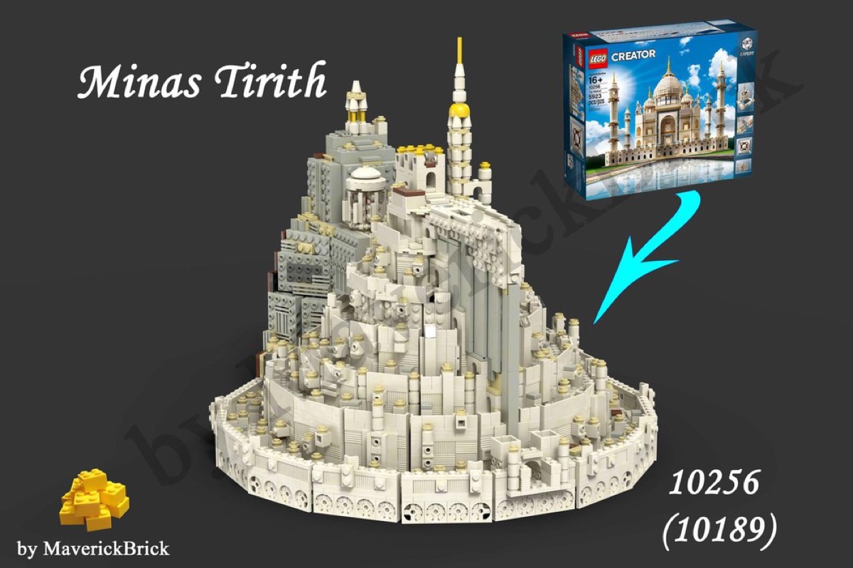 A Custom LEGO set of of Minas Tirith from "Lord of the Rings" 