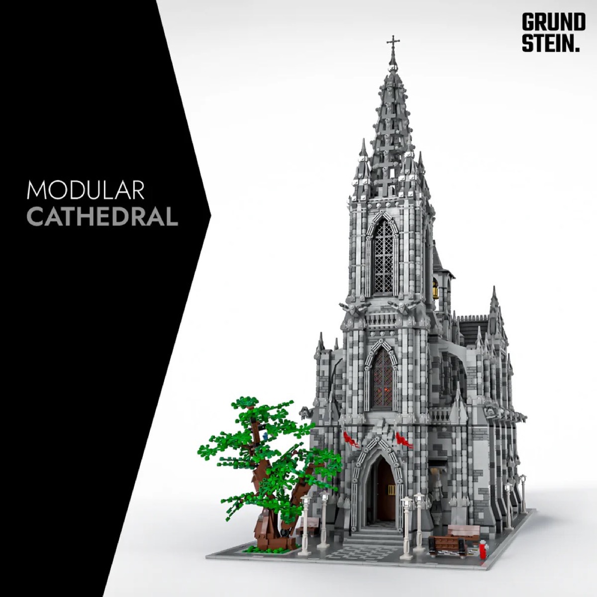 A custom designed LEGO cathedral