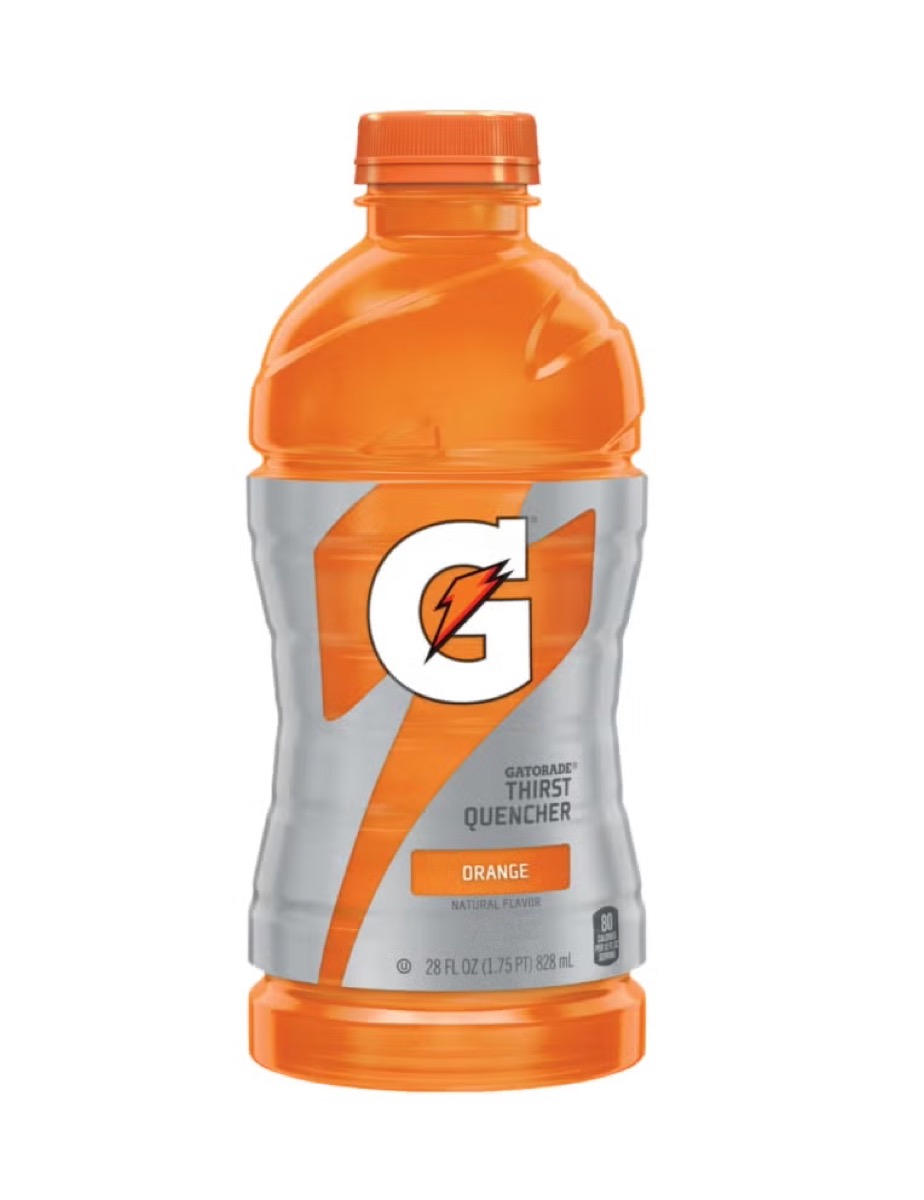 A bottle of Orange Gatorade