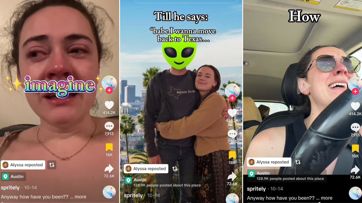 Stills from TikTok user Spritley's viral breakup song