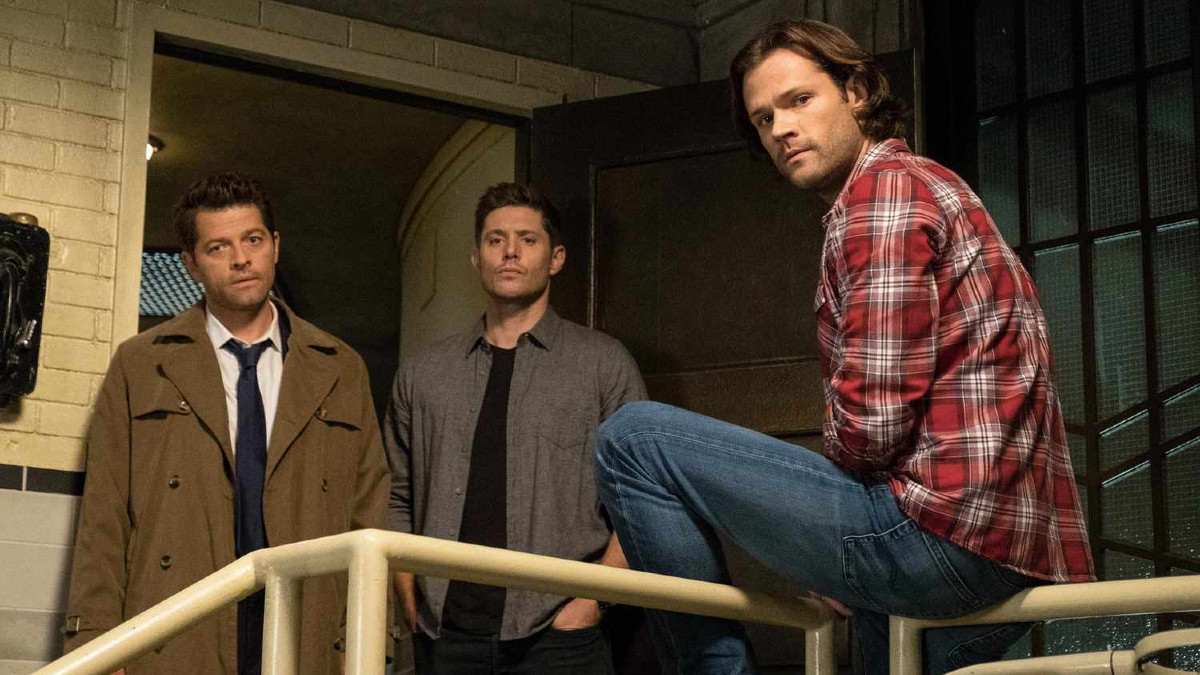 Misha Collins, Jensen Ackles, and Jared Padalecki in 'Supernatural'