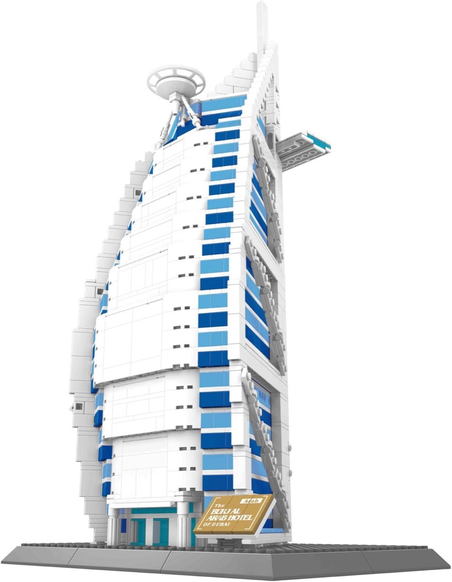 A model of the Burj al Arab in Dubai 