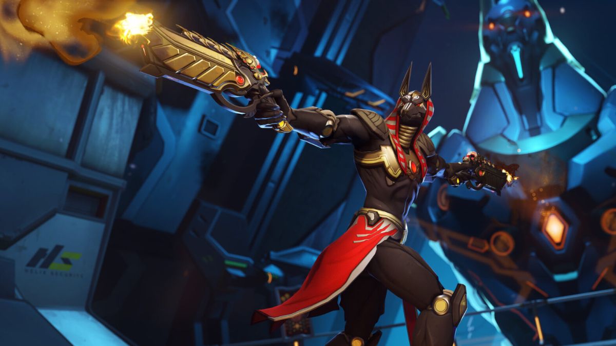 Anubis Reaper firing a weapon in Overwatch 2. 