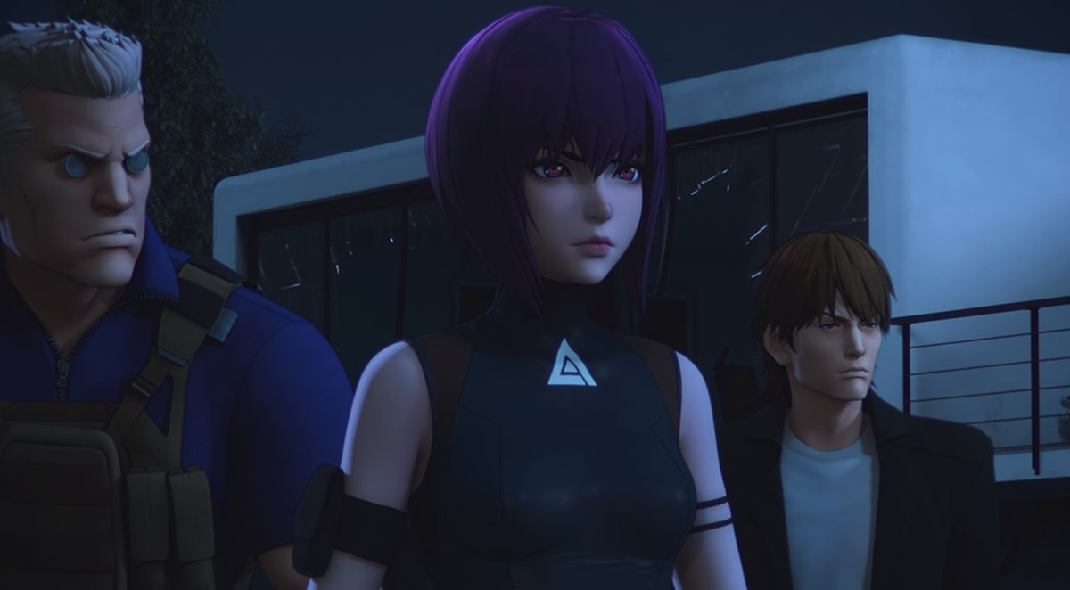 Screenshot from SAC_2045 with Motoko Kusanagi in the center