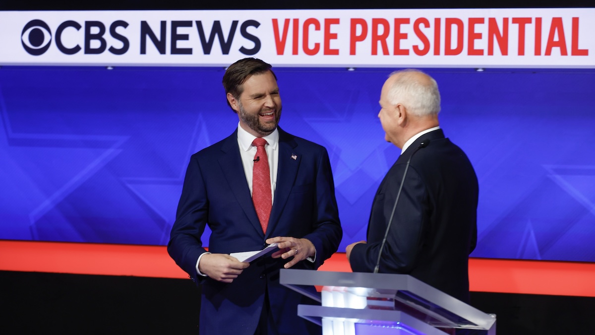 jd vance and tim walz at the debate