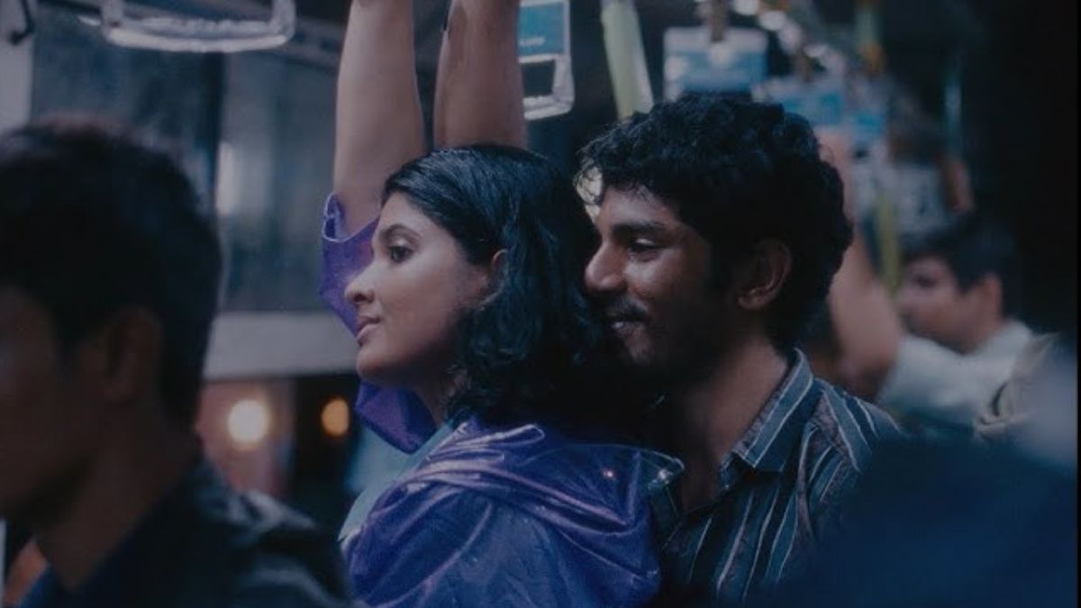 Divya Prabha as Anu and Hridhu Haroon as Shiaz get cosy on a bus ride in All We Imagine As Light