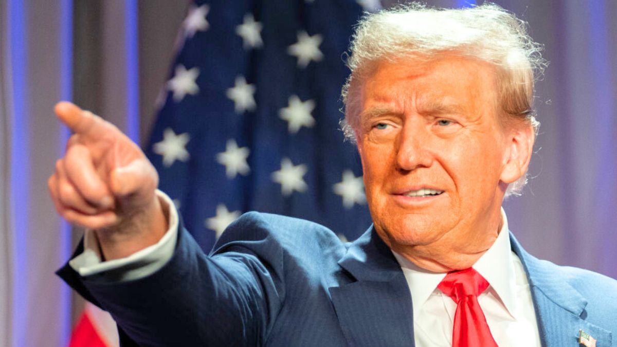 WASHINGTON, DC - NOVEMBER 13: U.S. President-elect Donald Trump speaks at a House Republicans Conference meeting at the Hyatt Regency on Capitol Hill on November 13, 2024 in Washington, DC. As is tradition with incoming presidents, Trump is traveling to Washington, DC to meet with U.S. President Joe Biden at the White House as well as Republican members of Congress on Capitol Hill. (Photo by Allison Robbert-Pool/Getty Images)