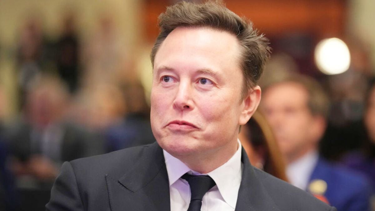 WASHINGTON, DC - NOVEMBER 13: Elon Musk listens as U.S. President-elect Donald Trump addresses a House Republicans Conference meeting at the Hyatt Regency on Capitol Hill on November 13, 2024 in Washington, DC. As is tradition with incoming presidents, Trump is traveling to Washington, DC to meet with U.S. President Joe Biden at the White House as well as meet with Republican congressmen on Capitol Hill. (Photo by Andrew Harnik/Getty Images)