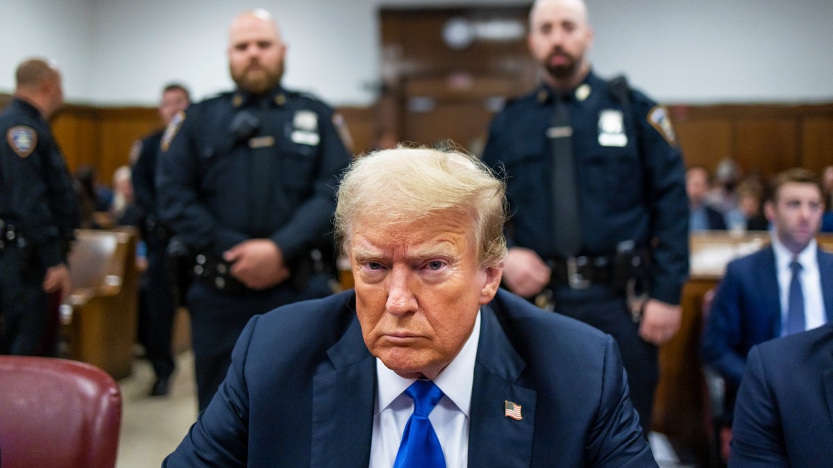 Donald Trump at the Manhattan Criminal Court during his hush money trial