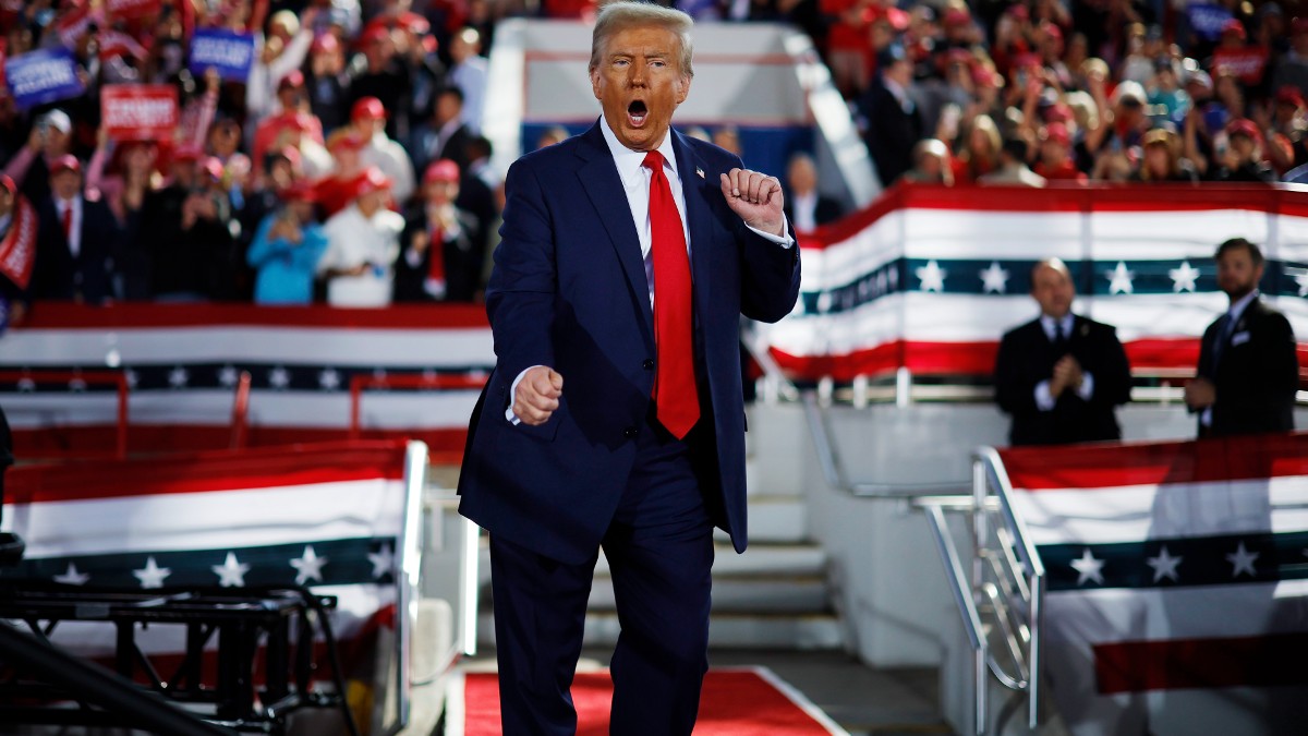 Donald Trump dancing after a rally in Raleigh, North Carolina